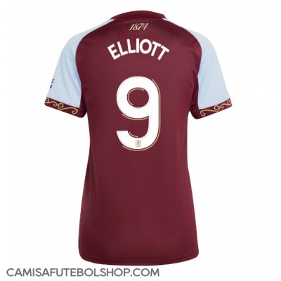 Camisa de time de futebol Aston Villa Harvey Elliott #9 Replicas 1º Equipamento Feminina 2025-26 Manga Curta Camisa de time de futebol Aston Villa Harvey Elliott #9 Replicas 1º Equipamento Feminina 2025-26 Manga Curta